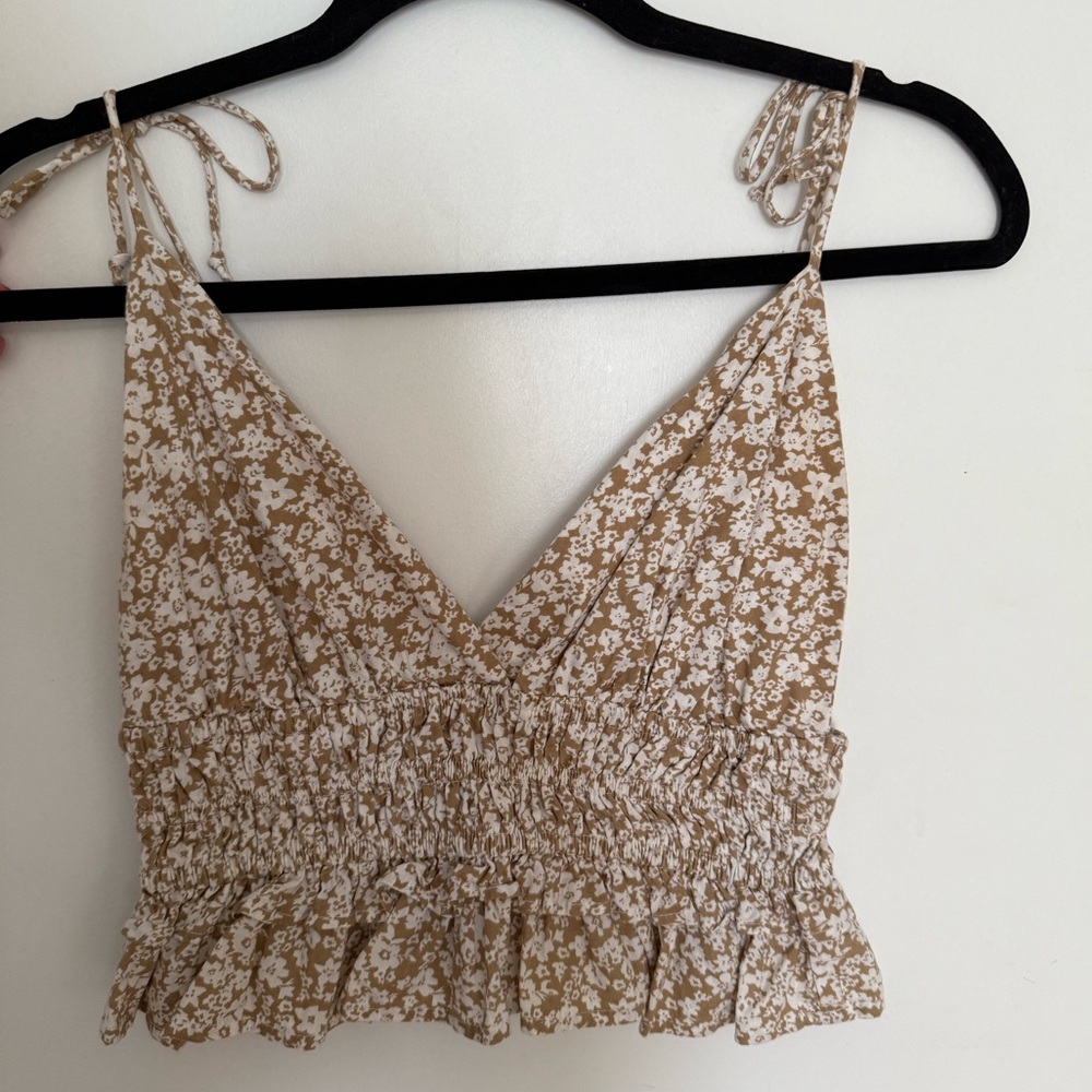 Floral Tan Tank Top